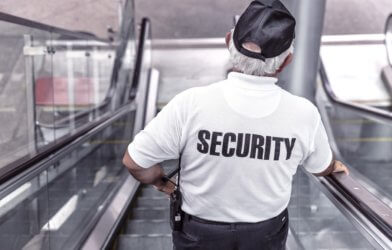 Older security guard worker