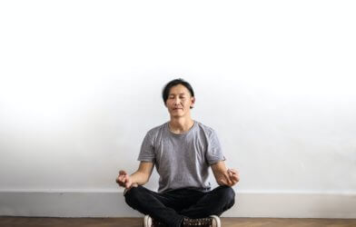 Man practicing mindfulness meditation