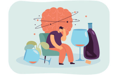 Illustration of alcohol effects on the brain